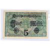 Image 2 : #119 WW1 1917 IMPERIAL GERMAN 5 MARK PAPER MONEY