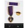 Image 1 : #268 AMERICAN PURPLE HEART MINIATURE MEDAL + BAR