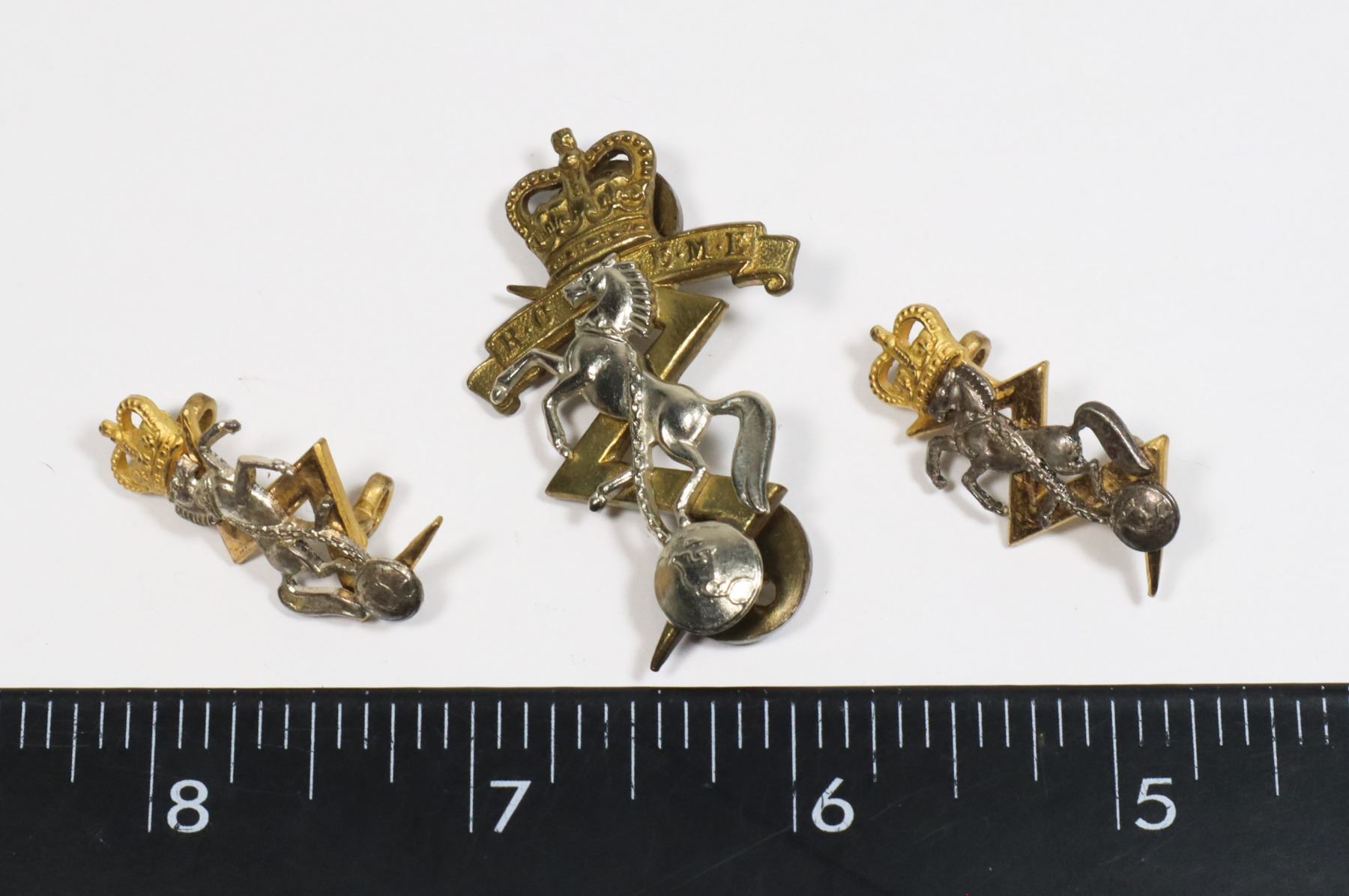 #318 OFFICERS CANADA CAP BADGE SET RCEME