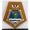 Image 1 : #443 ROYAL NAVY BELFAST WOOD PLAQUE MILITARY