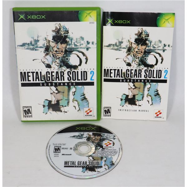 #518 XBOX METAL GEAR SOLID 2 SUBSTANCE GAME CIB
