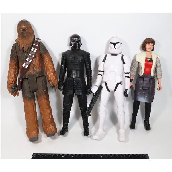 #986 LOT OF 4 LARGE SIZE STAR WARS ACTION FIGURES