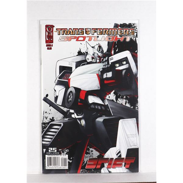 #1189 IDW COMICS TRANSFORMERS SPOTLIGHT DRIFT