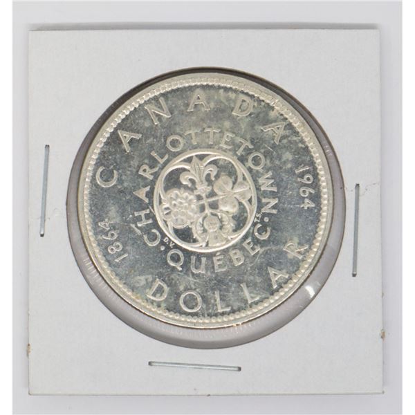 1964 CANADIAN $1 DOLLAR SILVER VOYAGEUR COIN