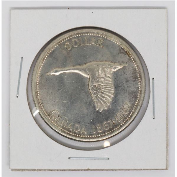 1967 CANADIAN $1 DOLLAR SILVER COIN GOOSE