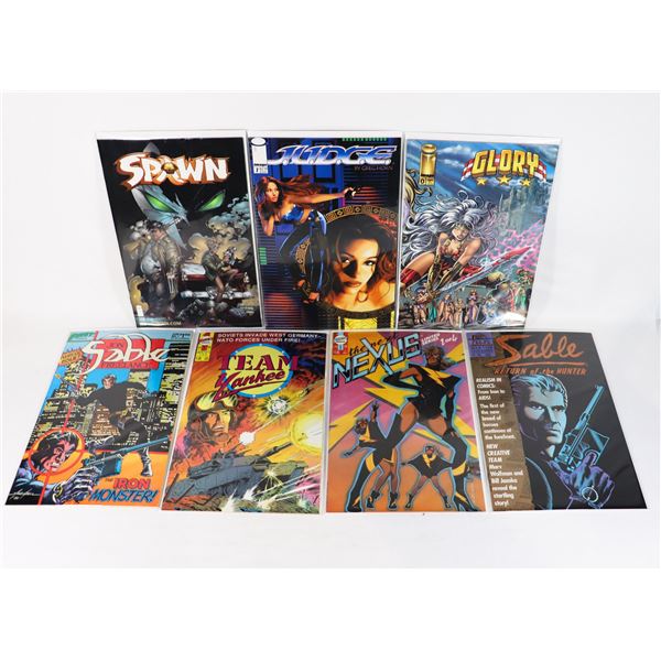 X7 ASSORTED COMICS INCLUDES SPAWN, GLORY