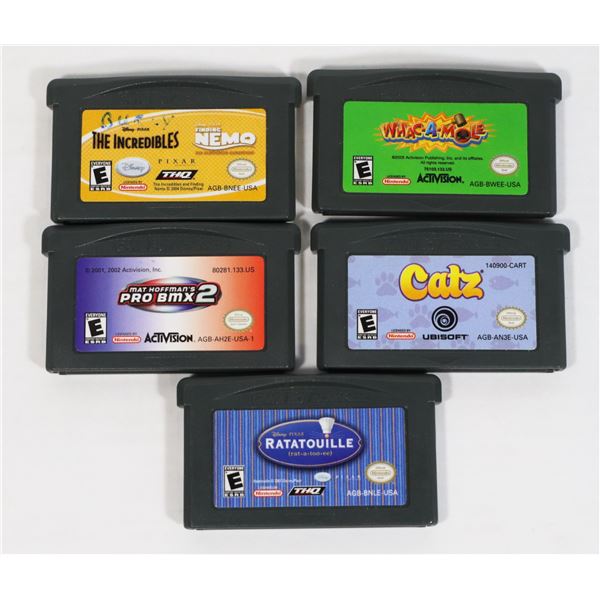 BUNDLE OF 5 NINTENDO GAMEBOY ADVANCE GAMES