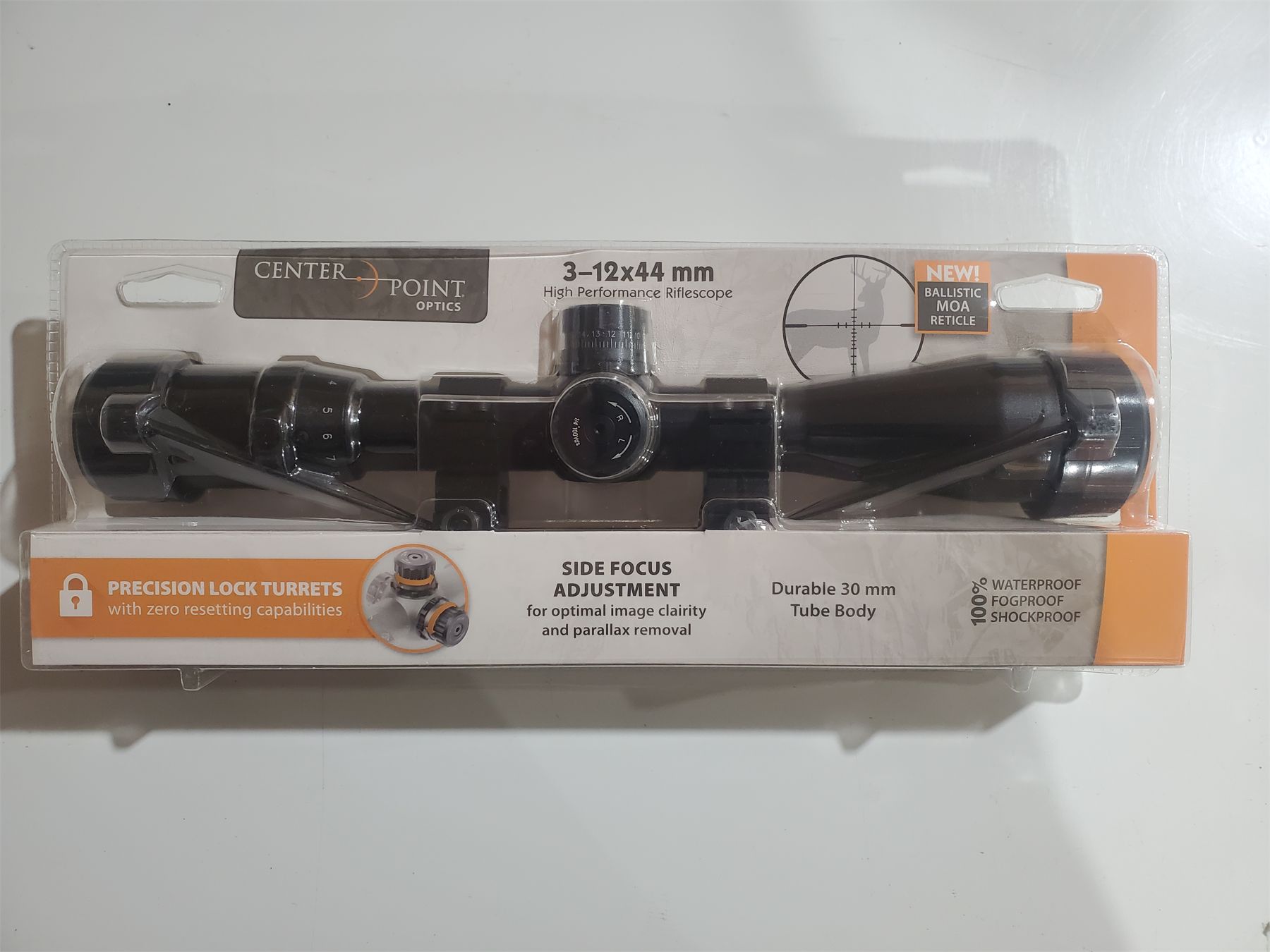 Center Point Optics 3-12×44 mm PLT Rifle Scope