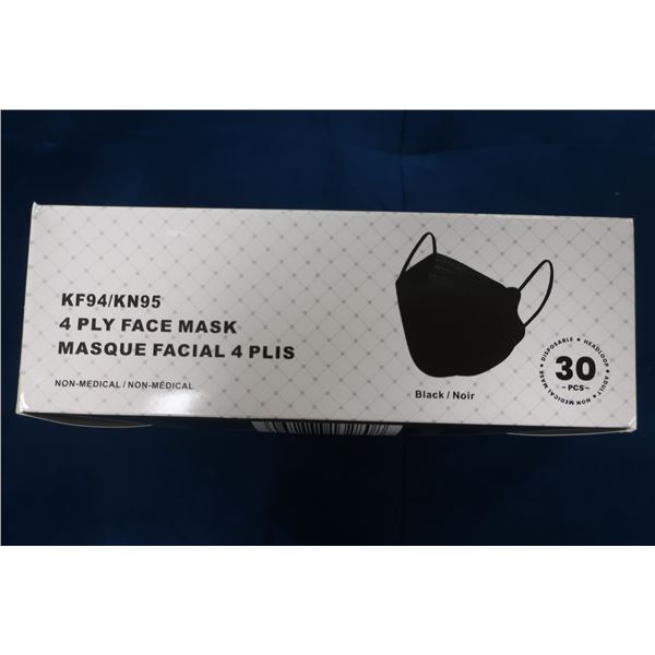 LOT DE 60btes DE 30pcs MASQUES KN95 4PLIS NOIR