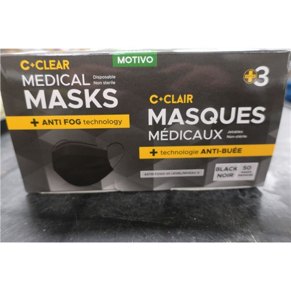 LOT DE 24btes DE 50pcs MASQUES   4PLIS NOIR