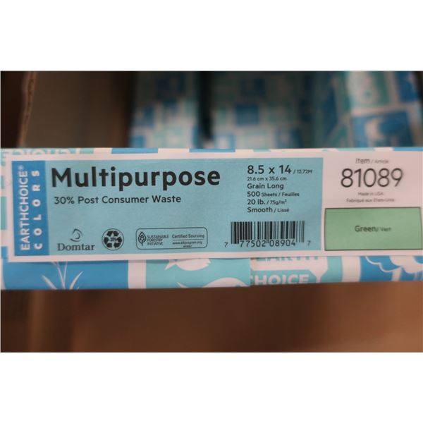 PKG DE 500 FEUILLES DE PAPIER 8-1/2"x14" -VERT