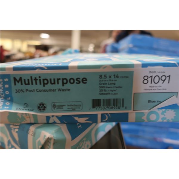 PKG DE 500 FEUILLES DE PAPIER 8-1/2"x14" -BLEU