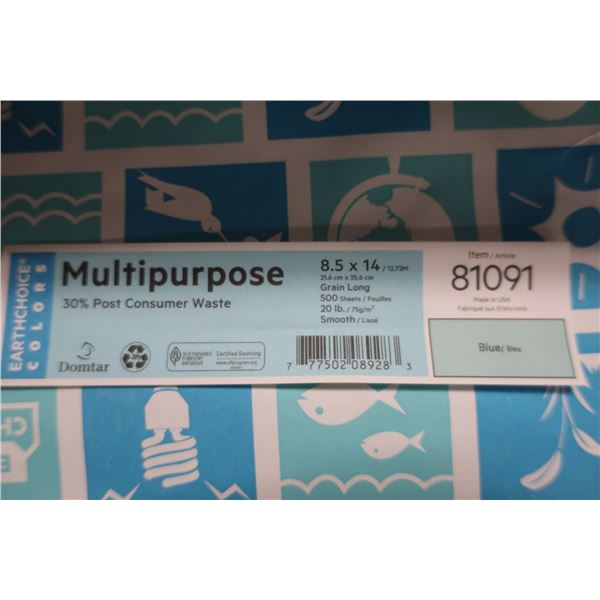 PKG DE 500 FEUILLES DE PAPIER 8-1/2"x14" -BLEU