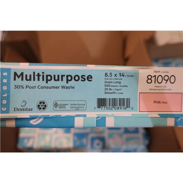 PKG DE 500 FEUILLES DE PAPIER 8-1/2"x14" -PINK