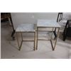 Image 1 : ENS DE 2 TABLES EN MÉTAL AVEC DESSUS EN PIERRE