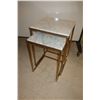 Image 2 : ENS DE 2 TABLES EN MÉTAL AVEC DESSUS EN PIERRE