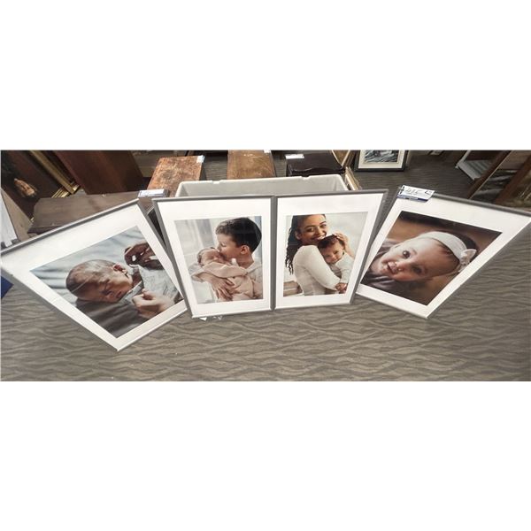 LOT DE 4 CADRES IKEA (SILVERHÖJDEN) AVEC IMAGES D'ENFANTS