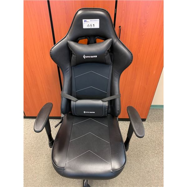 Van Racer Chaise BLACK LEATHER VON RACER GAMING CHAIR *UPSTAIRS* - Able Auctions