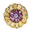 Image 1 : Natural Citrine  Rhodolite Tanzanite Ring