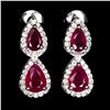 Image 1 : Natural Pigeon Blood Red Ruby Earrings