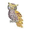 Image 1 : Natural Tanzanite & Rhodolite Garnet Owl Brooch