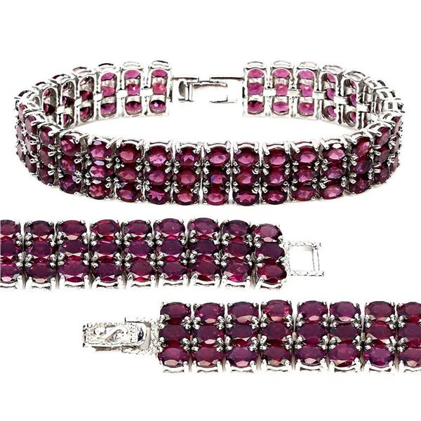 Natural Unheated  Rhodolite Garnet Bracelet