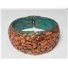 Image 1 : Natural Tibet Hand Made Coral & Turquoise Wide Bangle