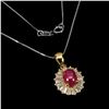 Image 1 : Natural Pigeon Blood  Red Ruby Necklace