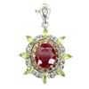 Image 1 : Natural Ruby Peridot Sapphire Pendant