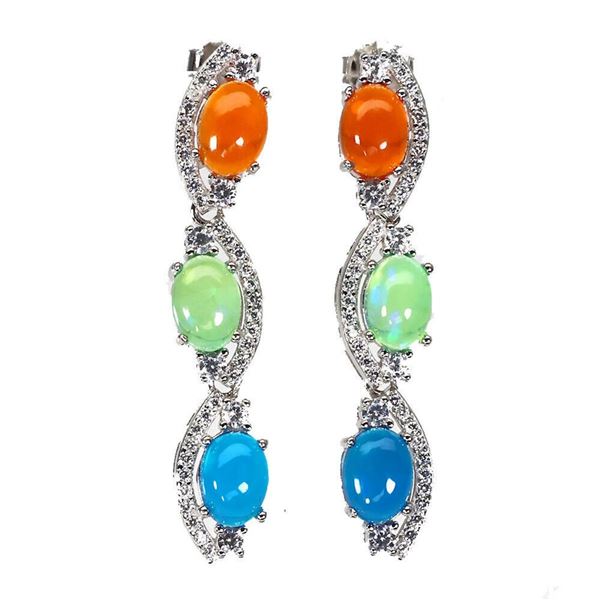 Natural Ethiopian Green Opal Earrings