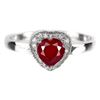 Image 1 : Natural Pigeon Blood Red Ruby Heart Ring