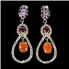 Image 1 : Natural Ethiopian Orange Opal Earrings