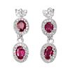 Image 1 : Natural Pigeon Blood Red Ruby White Topaz Earrings