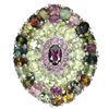 Image 2 : Natural  Rhodolite  Peridot Tourmaline Ring