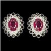 Image 1 : Natural Red Ruby & Black Spinel Earrings