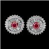 Image 1 : Natural Pigeon Blood Red Ruby Earrings
