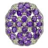 Image 1 : Natural Purple Amethyst & Peridot Ring