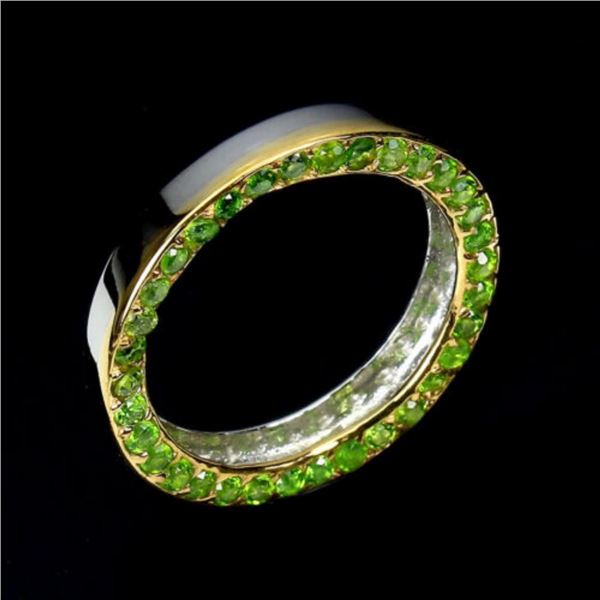 Natural Chrome Diopside Eternity Ring