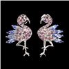 Image 1 : Natural Tanzanite Rhodolite Bird Earrings