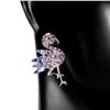 Image 2 : Natural Tanzanite Rhodolite Bird Earrings