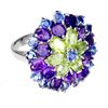 Image 2 : Natural Peridot  Amethyst Kyanite Ring