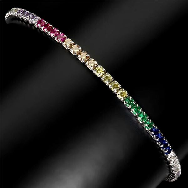 Natural Multi Color  Cz Bracelet