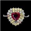 Image 1 : Natural Heart  Red Ruby &  Sapphire Ring