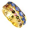 Image 1 : Natural Blue Kyanite & Tourmaline Eternity Ring