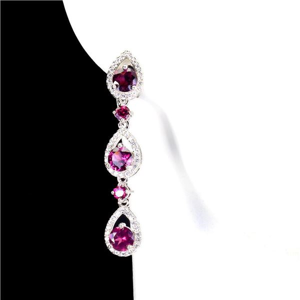 Natural African Rhodolite Garnet  Earrings