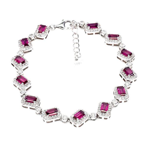 Natural Stunning Pink Rhodolite Garnet Bracelet