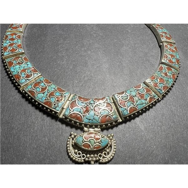 Tibet Natural Stone Tribal Queen Royal Necklace