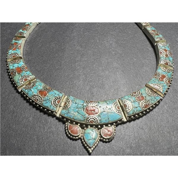 Tibet Natural Stone Tribal Queen Royal Necklace