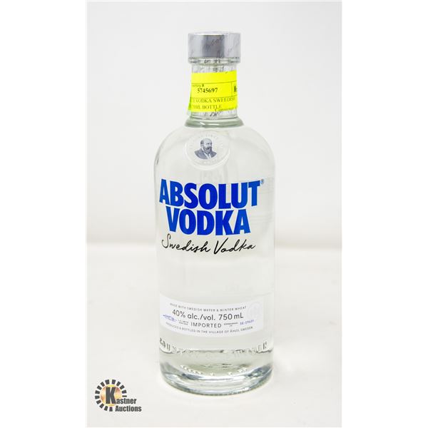 ABSOLUTE VODKA SWEEDISH VODKA 750ML BOTTLE