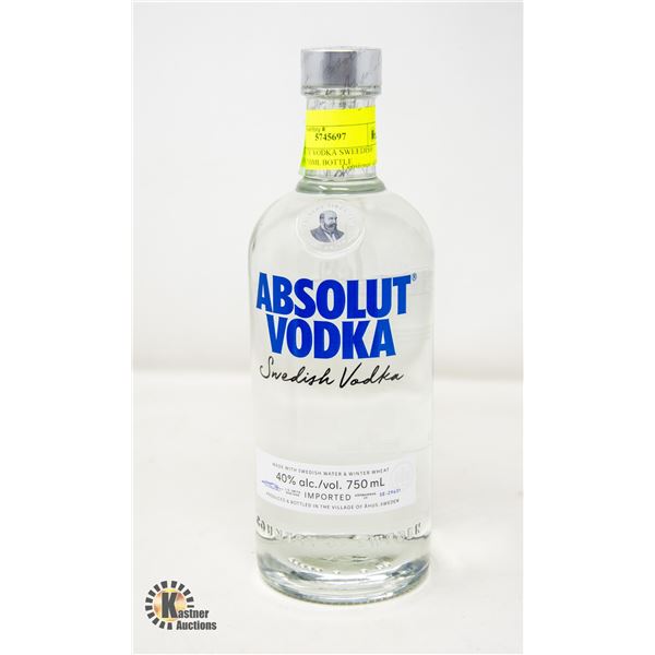 ABSOLUTE VODKA SWEEDISH VODKA 750ML BOTTLE